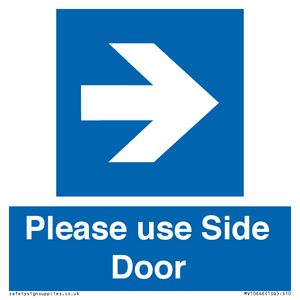 Please use Side Door (arrow Right) 